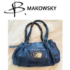 B. Makowski Blue Leather Bag